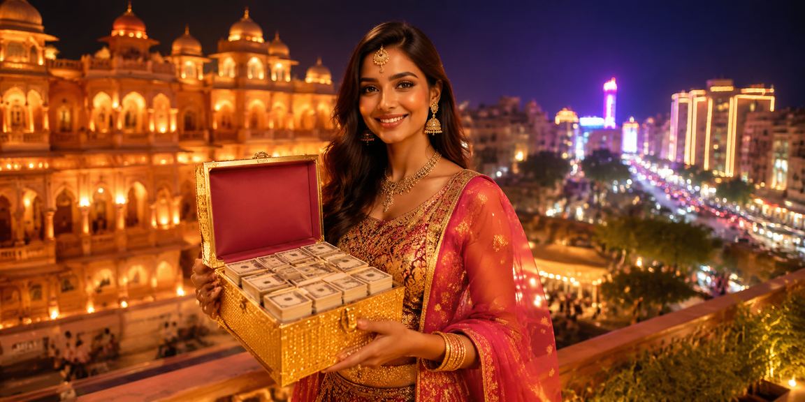 India night market with vibrant betting and gaming scene
